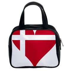 Heart-love-flag-denmark-red-cross Classic Handbag (two Sides) by Bedest