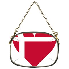 Heart-love-flag-denmark-red-cross Chain Purse (one Side) by Bedest