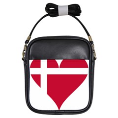 Heart-love-flag-denmark-red-cross Girls Sling Bag by Bedest