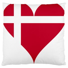 Heart-love-flag-denmark-red-cross Large Cushion Case (two Sides) by Bedest