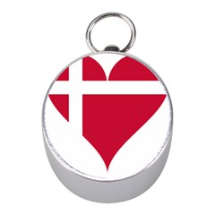 Heart-love-flag-denmark-red-cross Mini Silver Compasses by Bedest