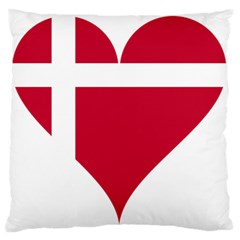 Heart-love-flag-denmark-red-cross Standard Premium Plush Fleece Cushion Case (one Side) by Bedest