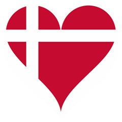 Heart-love-flag-denmark-red-cross Wooden Puzzle Heart by Bedest