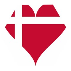 Heart-love-flag-denmark-red-cross Wooden Puzzle Hexagon by Bedest