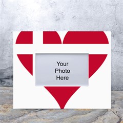 Heart-love-flag-denmark-red-cross White Tabletop Photo Frame 4 x6  by Bedest