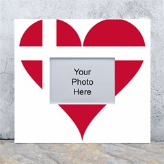 Heart-love-flag-denmark-red-cross White Wall Photo Frame 5  X 7  by Bedest