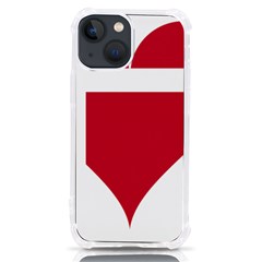 Heart-love-flag-denmark-red-cross Iphone 13 Mini Tpu Uv Print Case by Bedest