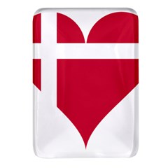 Heart-love-flag-denmark-red-cross Rectangular Glass Fridge Magnet (4 Pack) by Bedest