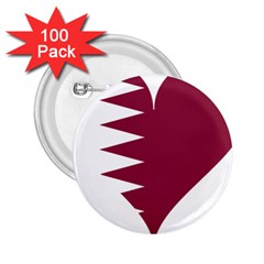 Heart-love-flag-qatar 2 25  Buttons (100 Pack)  by Bedest