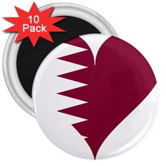 Heart-love-flag-qatar 3  Magnets (10 Pack)  by Bedest