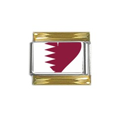 Heart-love-flag-qatar Gold Trim Italian Charm (9mm) by Bedest