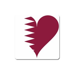 Heart-love-flag-qatar Square Magnet by Bedest