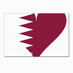 Heart-love-flag-qatar Postcards 5  X 7  (pkg Of 10) by Bedest