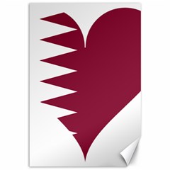 Heart-love-flag-qatar Canvas 12  X 18  by Bedest