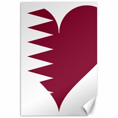 Heart-love-flag-qatar Canvas 24  X 36  by Bedest