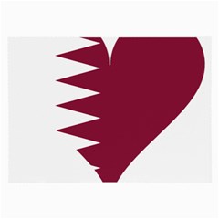 Heart-love-flag-qatar Large Glasses Cloth (2 Sides) by Bedest