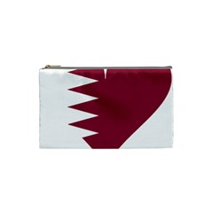 Heart-love-flag-qatar Cosmetic Bag (small) by Bedest