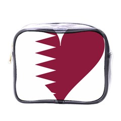 Heart-love-flag-qatar Mini Toiletries Bag (one Side) by Bedest