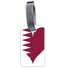 Heart-love-flag-qatar Luggage Tag (one Side) by Bedest