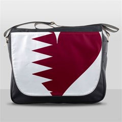 Heart-love-flag-qatar Messenger Bag by Bedest