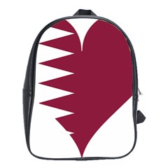 Heart-love-flag-qatar School Bag (xl) by Bedest