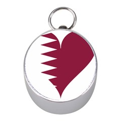 Heart-love-flag-qatar Mini Silver Compasses by Bedest