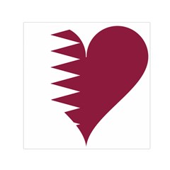 Heart-love-flag-qatar Square Satin Scarf (30  X 30 ) by Bedest