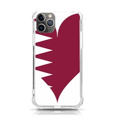 Heart-love-flag-qatar Iphone 11 Pro 5 8 Inch Tpu Uv Print Case by Bedest