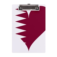 Heart-love-flag-qatar A5 Acrylic Clipboard by Bedest