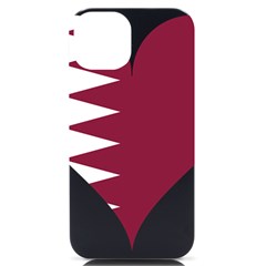 Heart-love-flag-qatar Iphone 14 Black Uv Print Case by Bedest