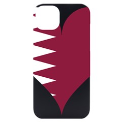 Heart-love-flag-qatar Iphone 14 Plus Black Uv Print Case by Bedest