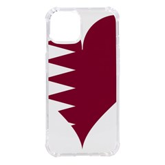 Heart-love-flag-qatar Iphone 14 Tpu Uv Print Case by Bedest