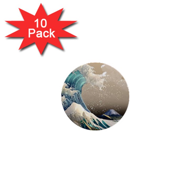 Japanese Wave 1  Mini Buttons (10 pack) 