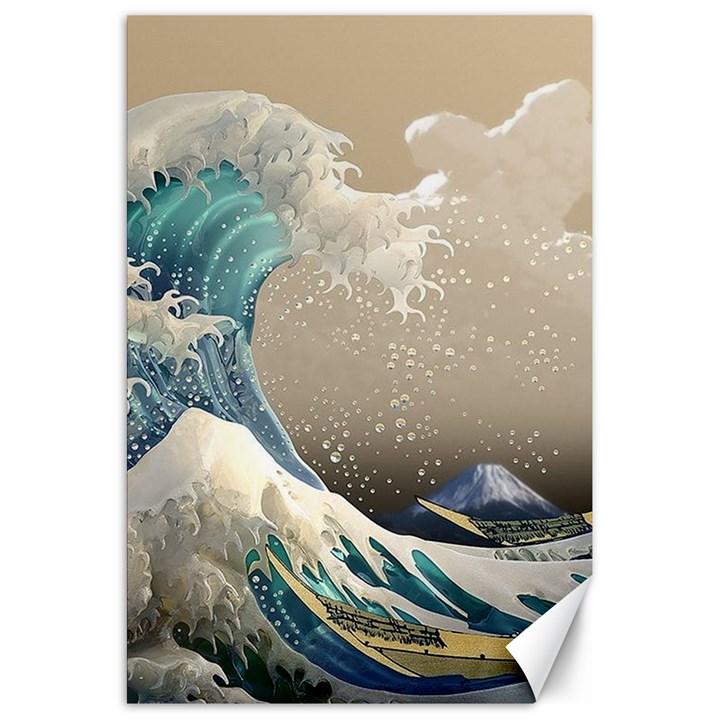 Japanese Wave Canvas 20  x 30 