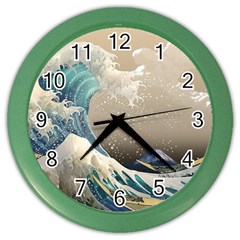 Japanese Wave Color Wall Clock by Cowasu