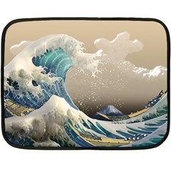 Japanese Wave Two Sides Fleece Blanket (mini) by Cowasu