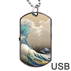 Japanese Wave Dog Tag Usb Flash (two Sides) by Cowasu