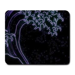 Vapor Wave Aesthetic Art Neon Asian Kanagawa Japanese Large Mousepad by Cowasu