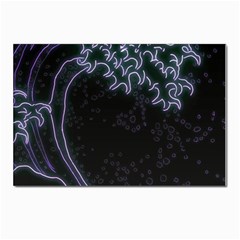 Vapor Wave Aesthetic Art Neon Asian Kanagawa Japanese Postcards 5  X 7  (pkg Of 10) by Cowasu