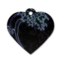 Vapor Wave Aesthetic Art Neon Asian Kanagawa Japanese Dog Tag Heart (two Sides) by Cowasu