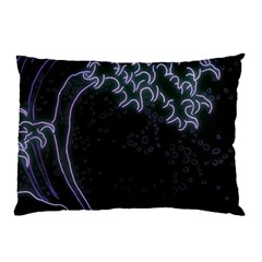 Vapor Wave Aesthetic Art Neon Asian Kanagawa Japanese Pillow Case by Cowasu