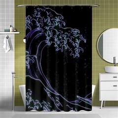 Vapor Wave Aesthetic Art Neon Asian Kanagawa Japanese Shower Curtain 48  X 72  (small)  by Cowasu