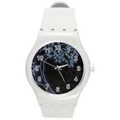 Vapor Wave Aesthetic Art Neon Asian Kanagawa Japanese Round Plastic Sport Watch (m) by Cowasu