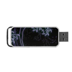 Vapor Wave Aesthetic Art Neon Asian Kanagawa Japanese Portable Usb Flash (two Sides) by Cowasu