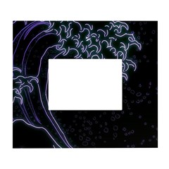 Vapor Wave Aesthetic Art Neon Asian Kanagawa Japanese White Wall Photo Frame 5  X 7  by Cowasu