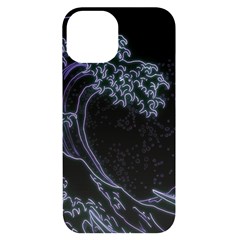 Vapor Wave Aesthetic Art Neon Asian Kanagawa Japanese Iphone 14 Black Uv Print Case by Cowasu