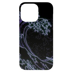 Vapor Wave Aesthetic Art Neon Asian Kanagawa Japanese Iphone 14 Pro Max Black Uv Print Case by Cowasu