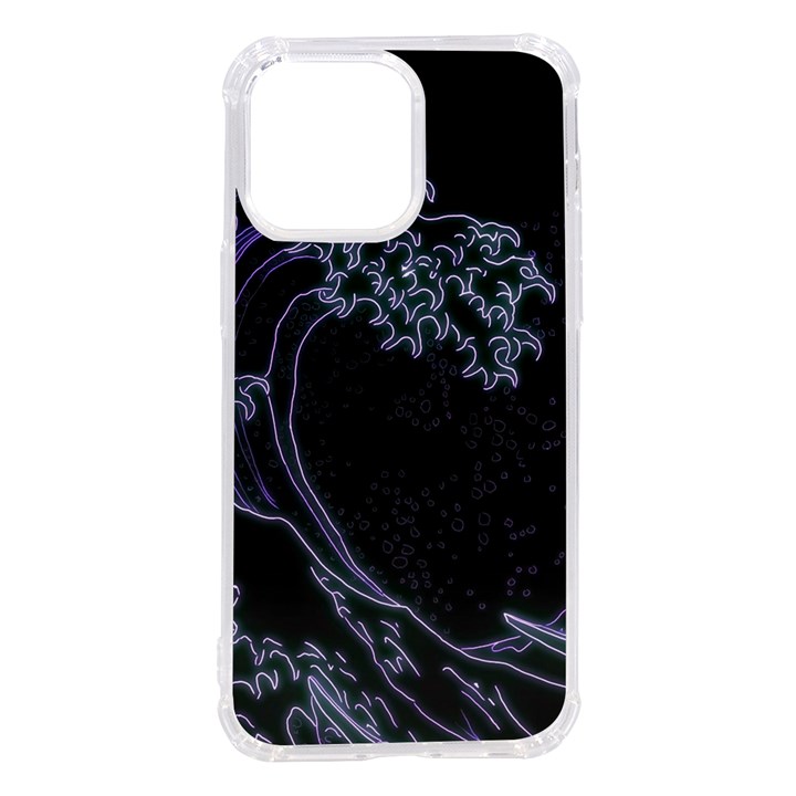 Vapor Wave Aesthetic Art Neon Asian Kanagawa Japanese iPhone 14 Pro Max TPU UV Print Case