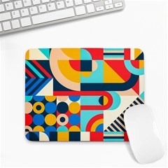 Geometric Shape Colorful Abstract Wave Small Mousepad by Cowasu