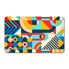 Geometric Shape Colorful Abstract Wave Magnet (rectangular) by Cowasu